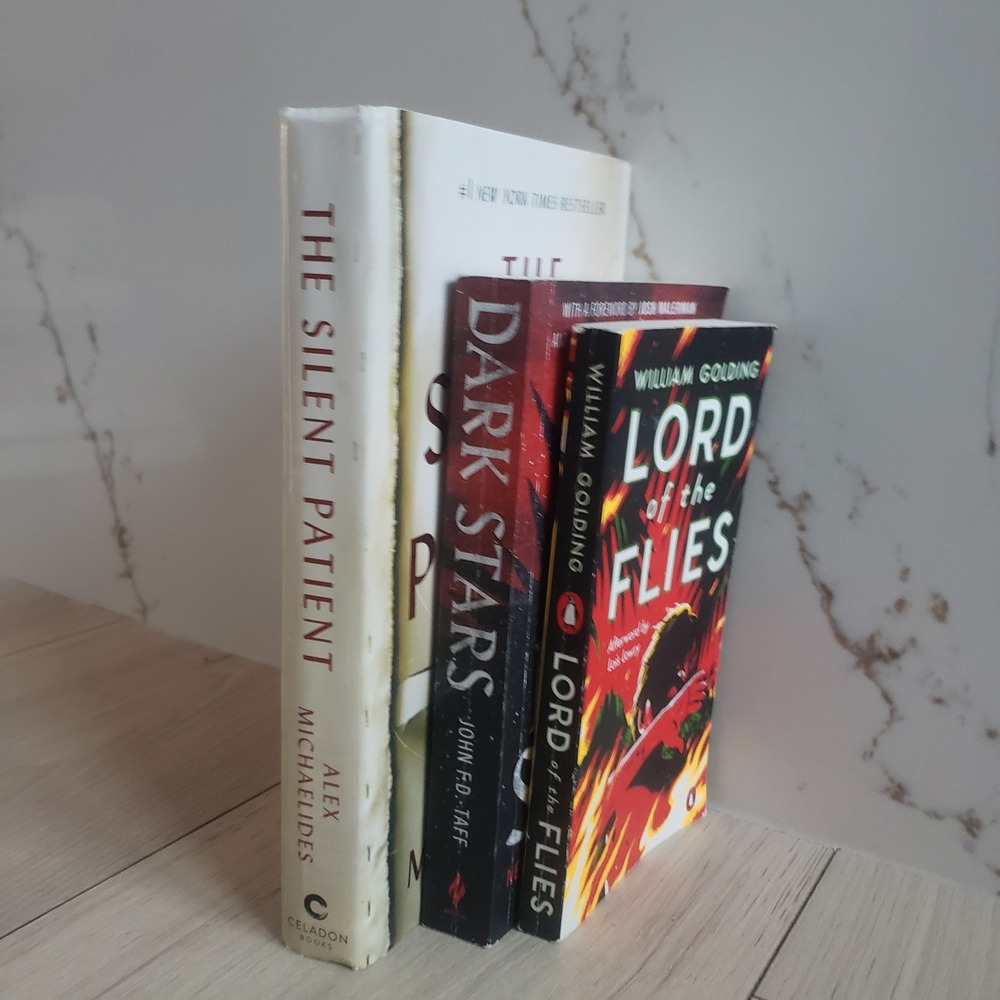Classic Thought Provoking Books Lot of 3 Lord of Flies Silent Patient Dark Stars
